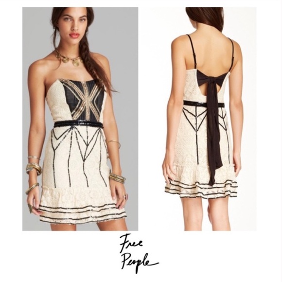 Free People Lace Black Tea Coquette Mini Dress 💕 - Picture 5 of 7